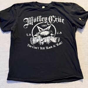 Motley Crue Classic Band T Shirt Mens XL Black Rock Metal Graphic 1981 LA Glam